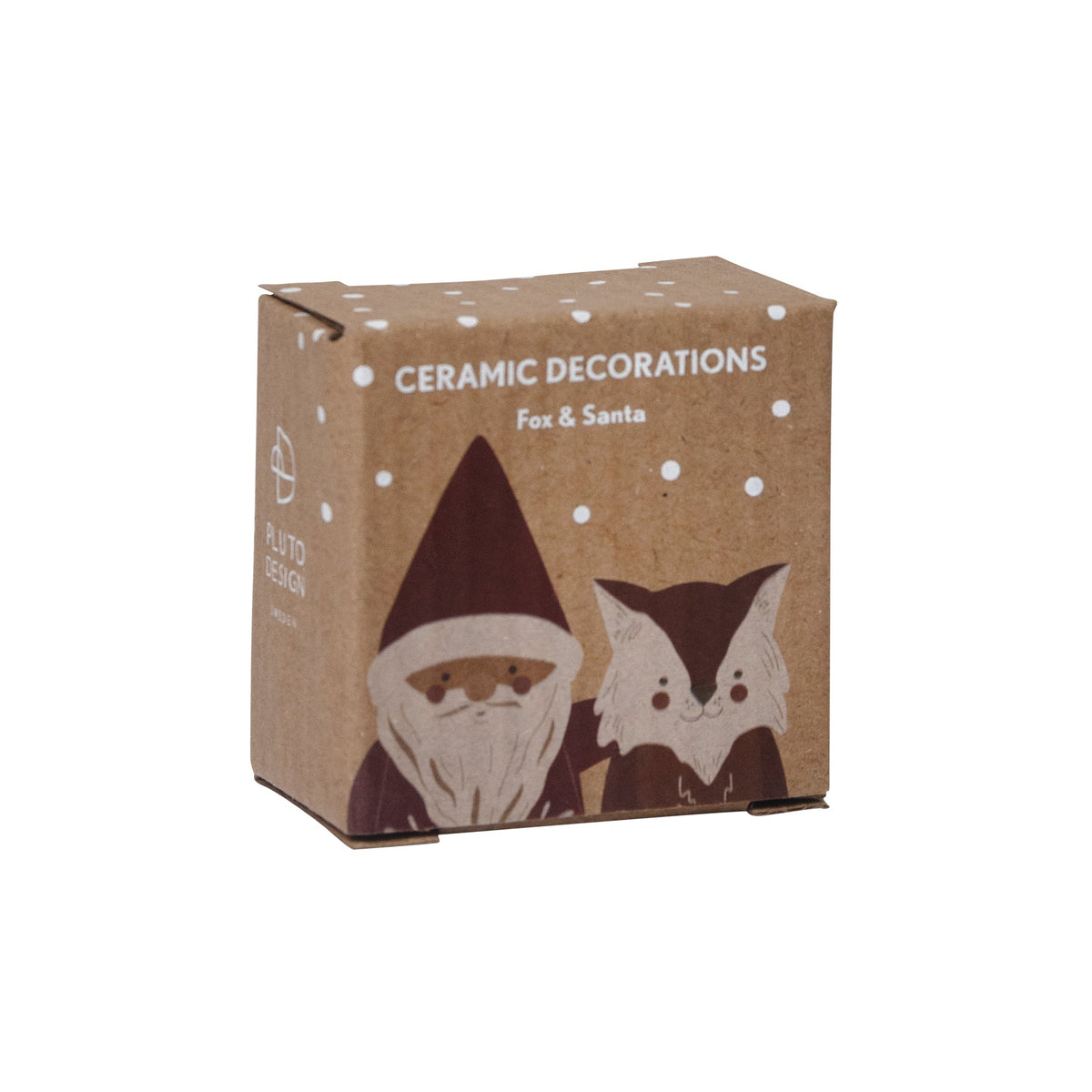 Fox &amp; Santa Ceramic Hanging Decoration