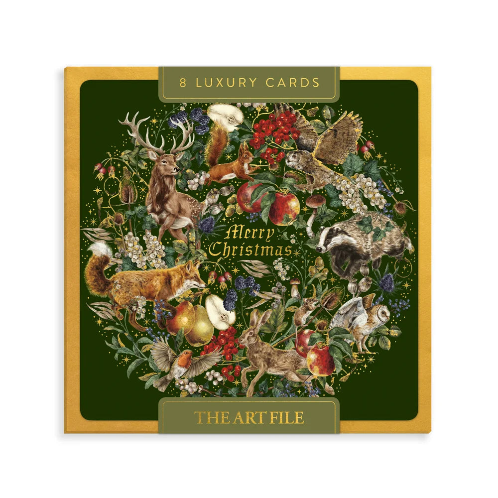 Luxury Christmas Cards Pack of 8 - Fable Wreath