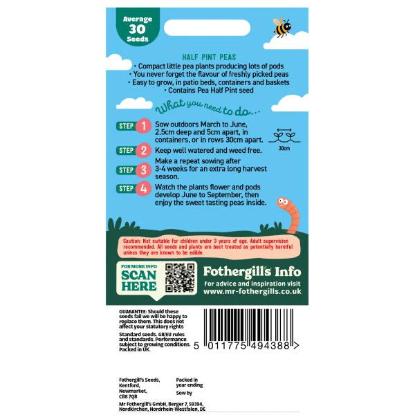 Little Gardener's - Half Pint Peas Seeds