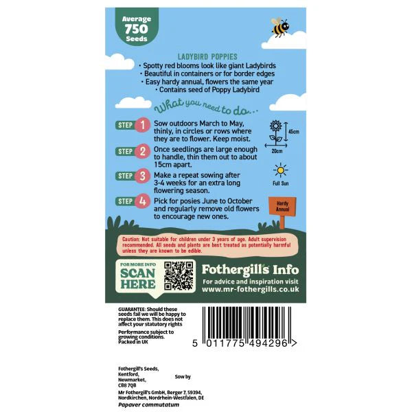 Little Gardener's - Ladybird Poppy Seeds