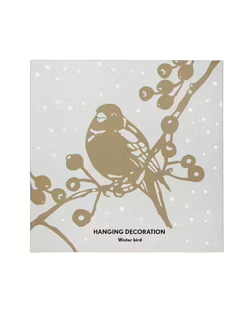 Winter Bird Gold Hanging Decoration