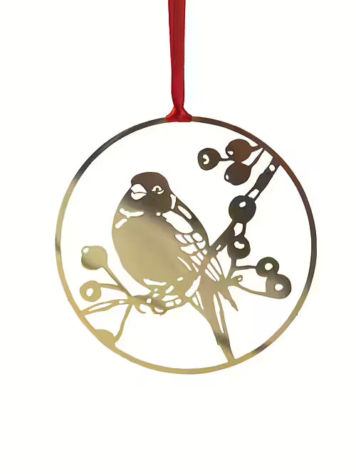 Winter Bird Gold Hanging Decoration