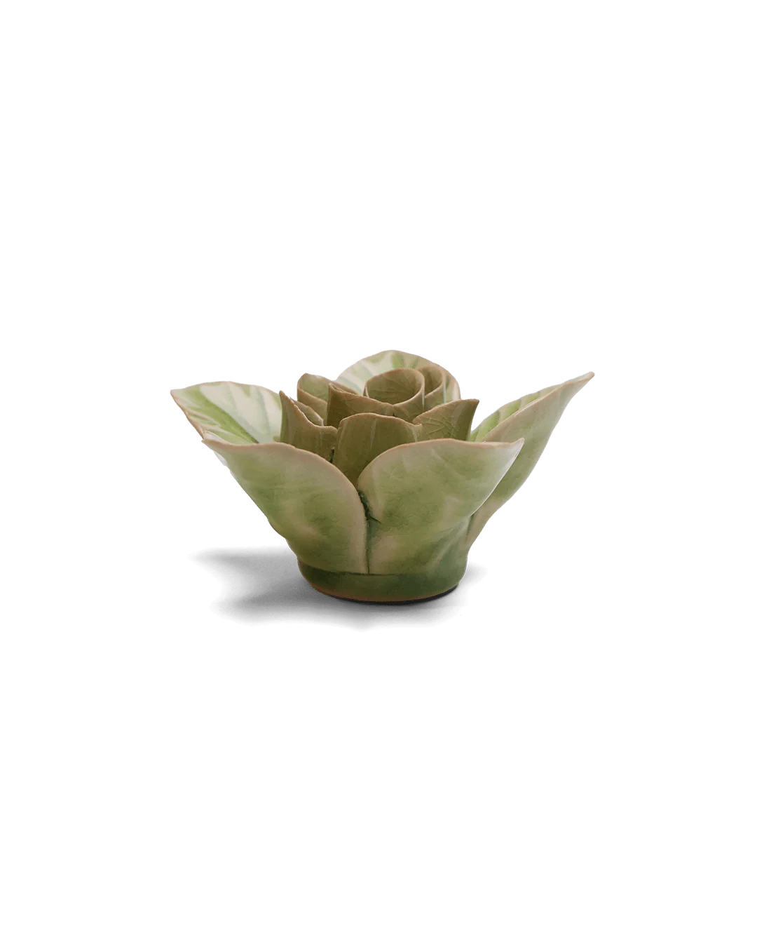 Ceramic Flower - Peridot Green Maiden Lotus