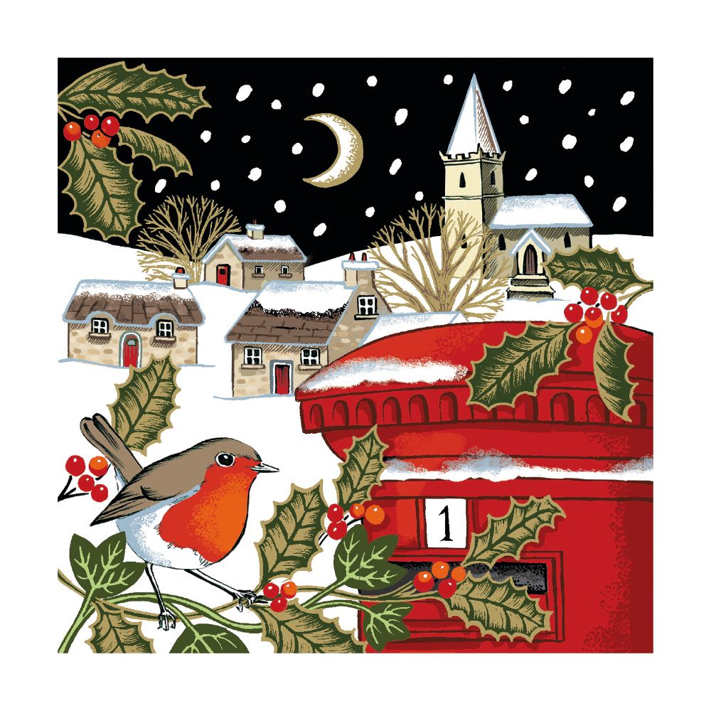 Midnight Robin Christmas Cards - Pack of 8
