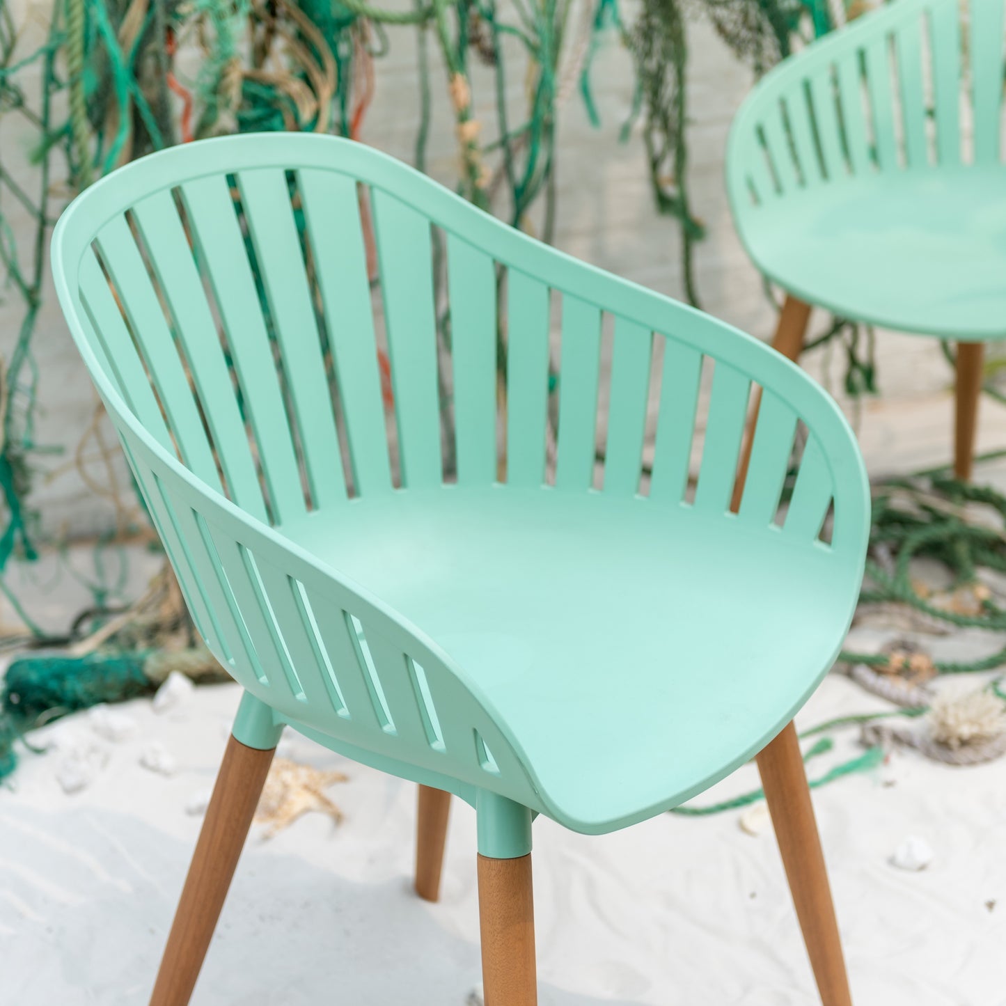 Nassau Round Coffee Table & Chair Set - Mint Green