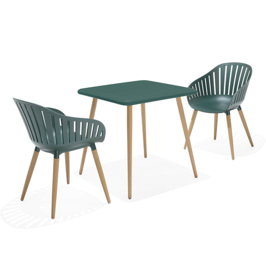 Nassau Square Bistro Table and Chair Set - Dark Green