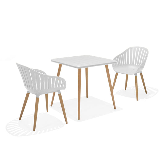 Nassau Square Bistro Table and Chair Set - White