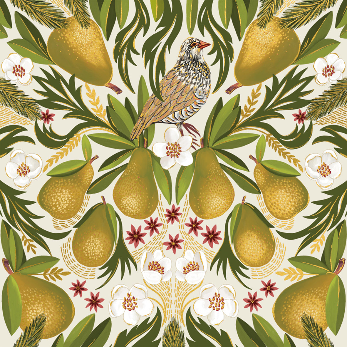 Patridge & Pear Luxury Christmas Cards - Pack of 8