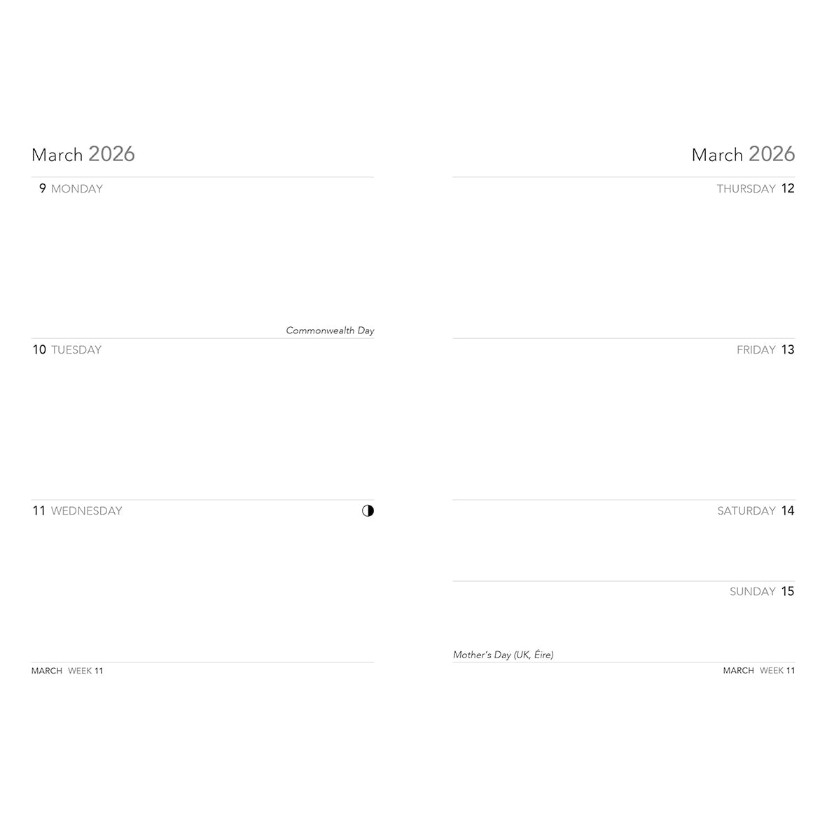 William Morris Gallery: Bourne 2026 Pocket Diary Planner - Week to View