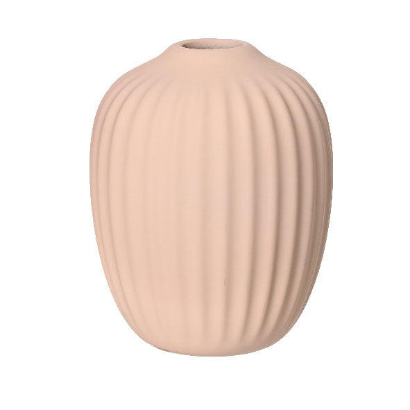 Ridged Matte Vase - Pink