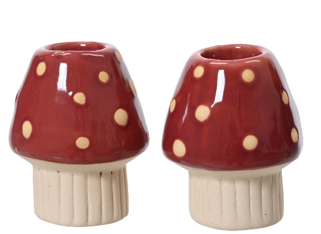 Mushroom Candlestick Holder - Short