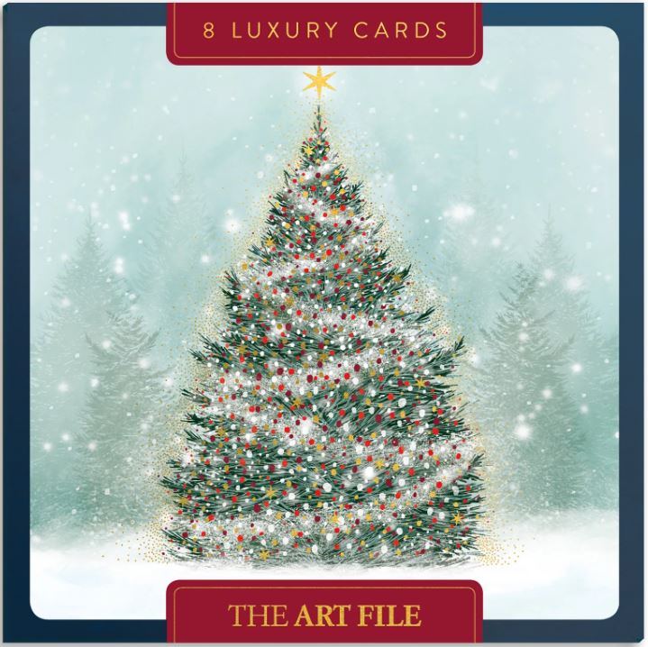 Snowy Tree 8 Pack Luxury Christmas Cards