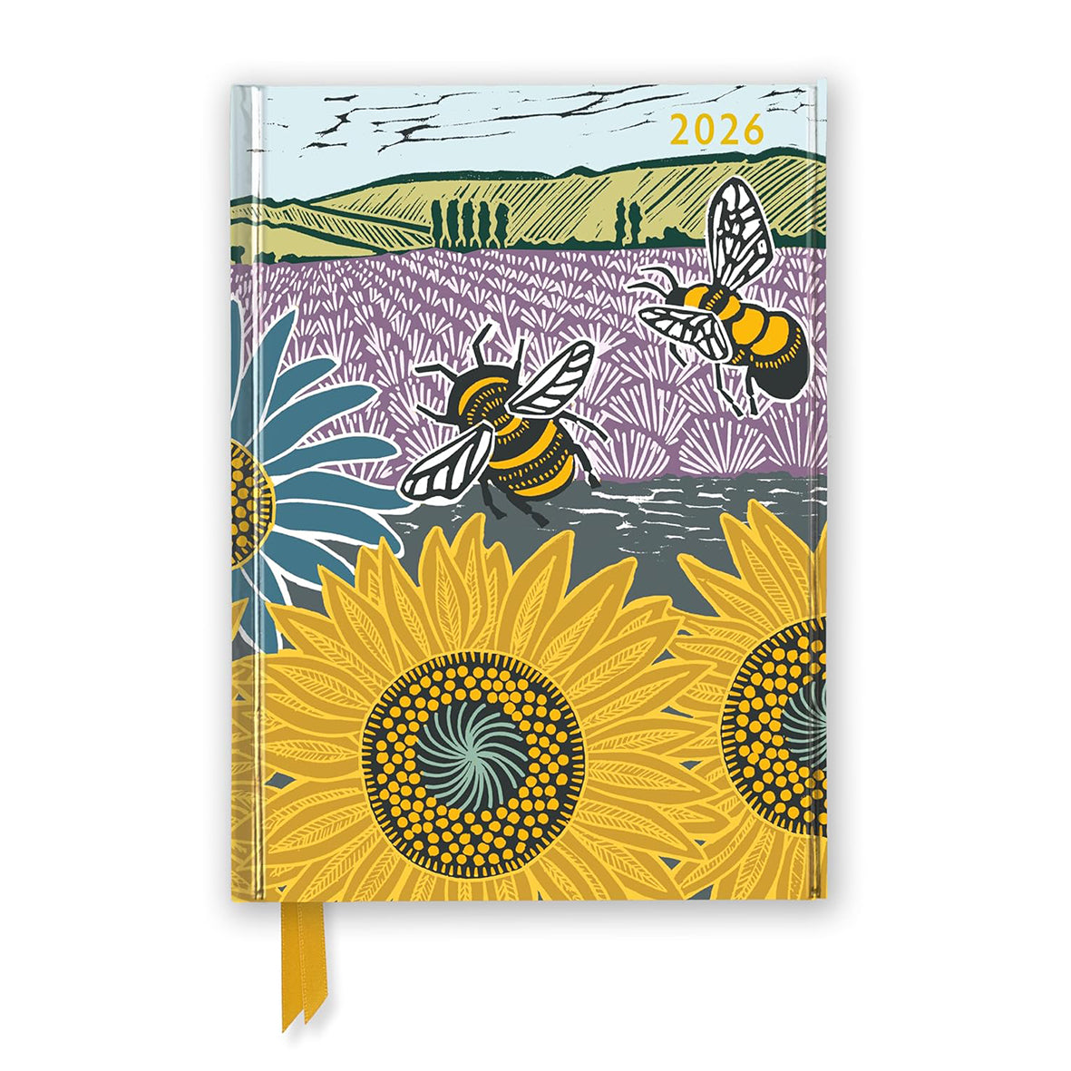 Kate Heiss: Sunflower Fields 2026 Luxury Diary - Page to View with Notes