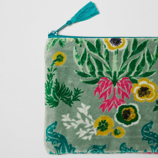 Medium Velvet Pouch -  Swainston Green