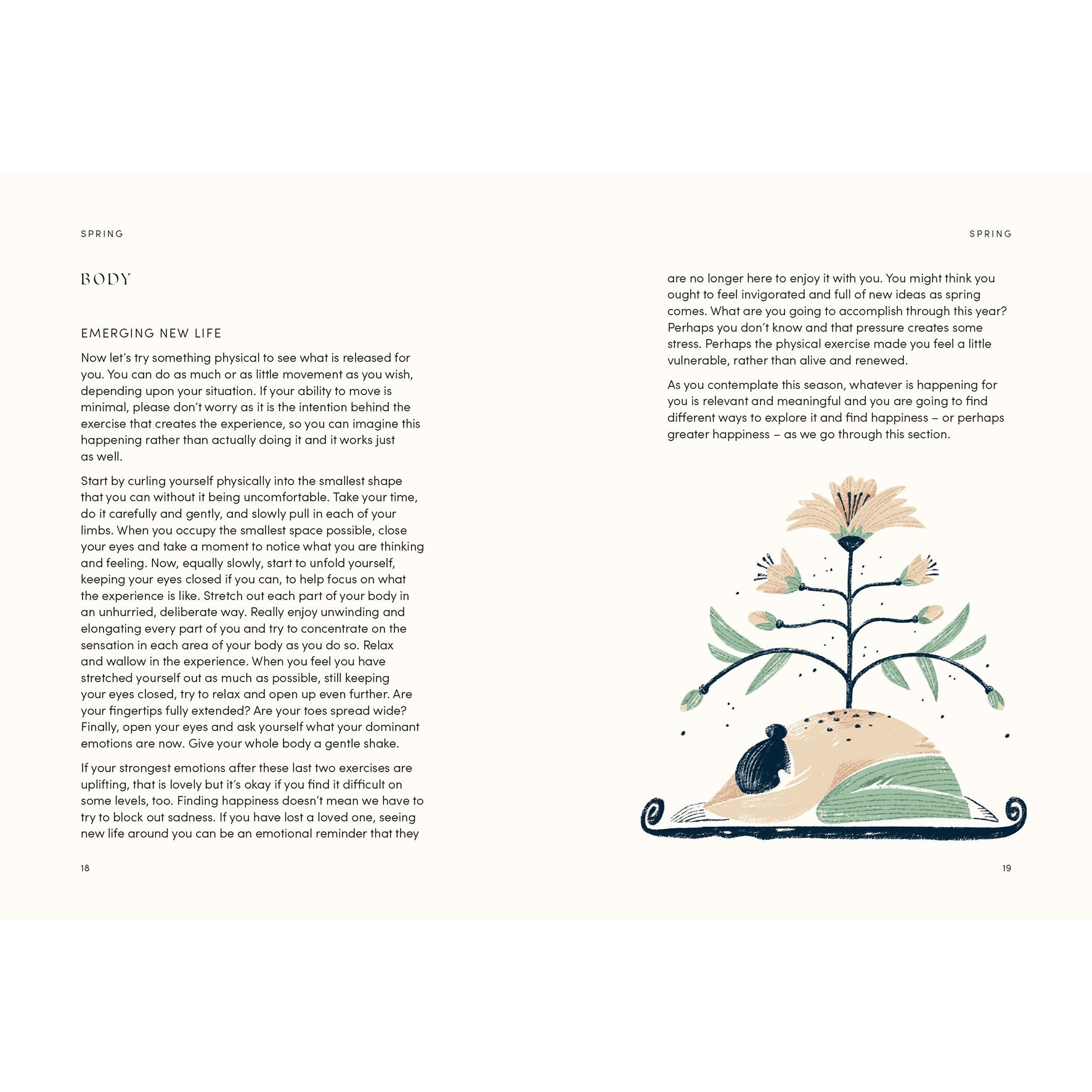 Page from a book with text and an illustration of a plant and animal on a white background