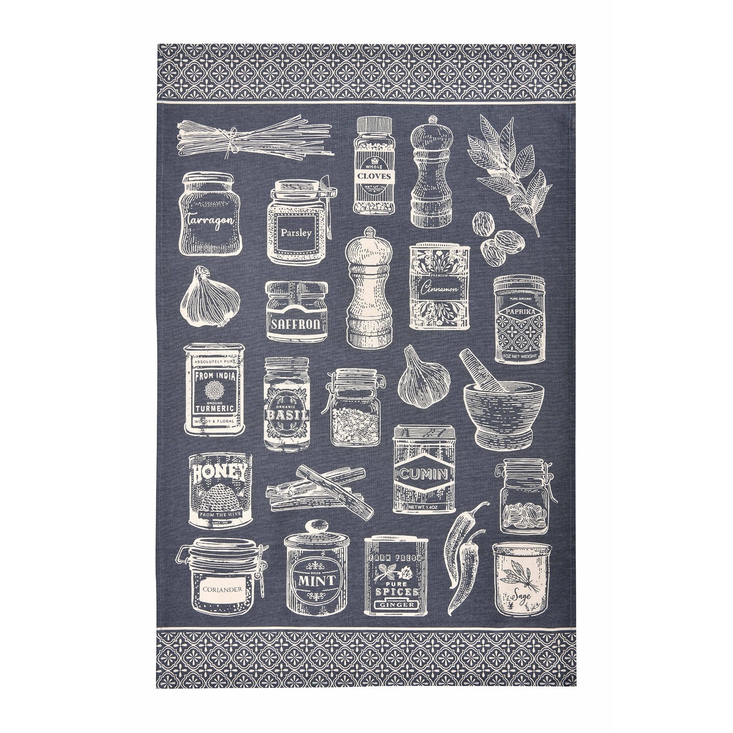 Herbs & Spices Cotton Tea Towel