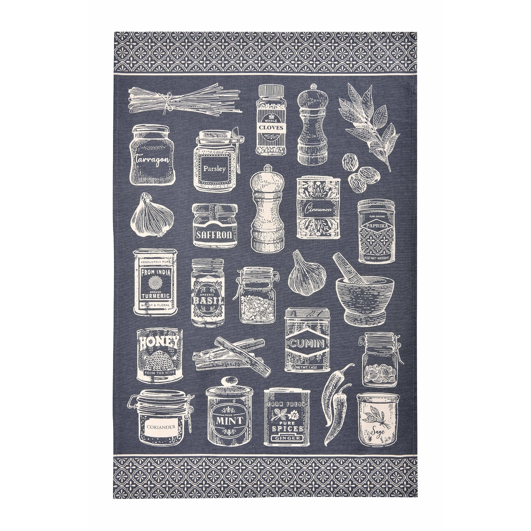 Cotton Tea Towel - Herbs &amp; Spices