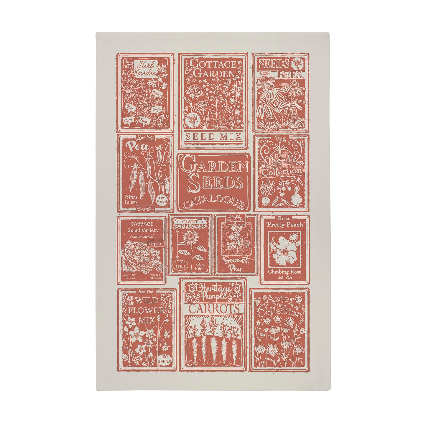 Seed Packets Cotton Tea Towel