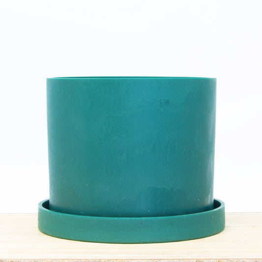 Ocean Plastic Plant Pot & Saucer - Green