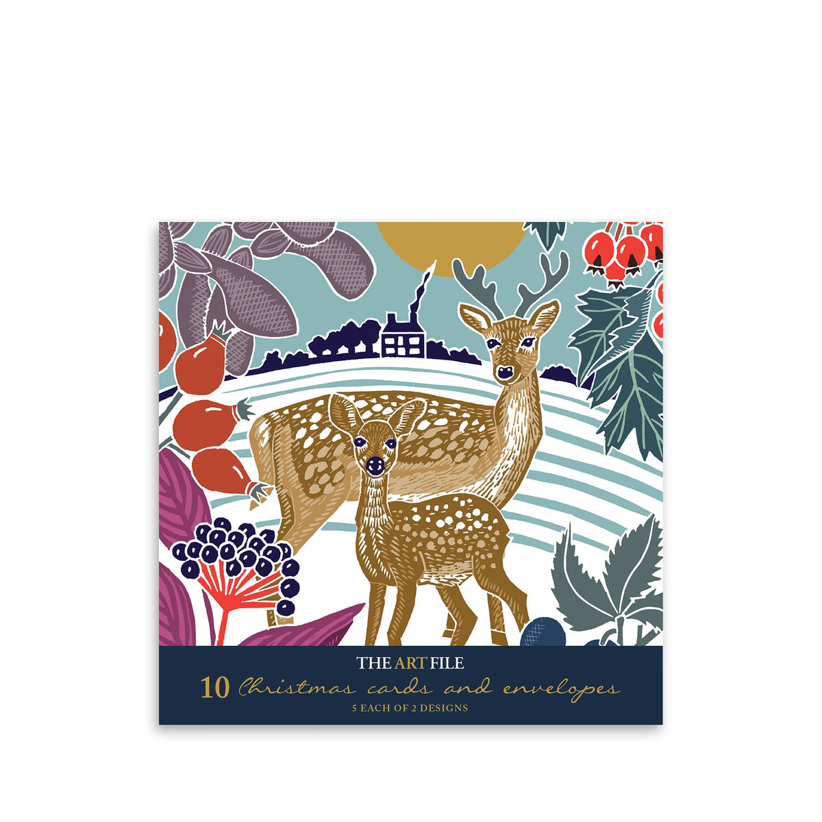 Christmas Cards Pack of 10 - Hare &amp; Deer
