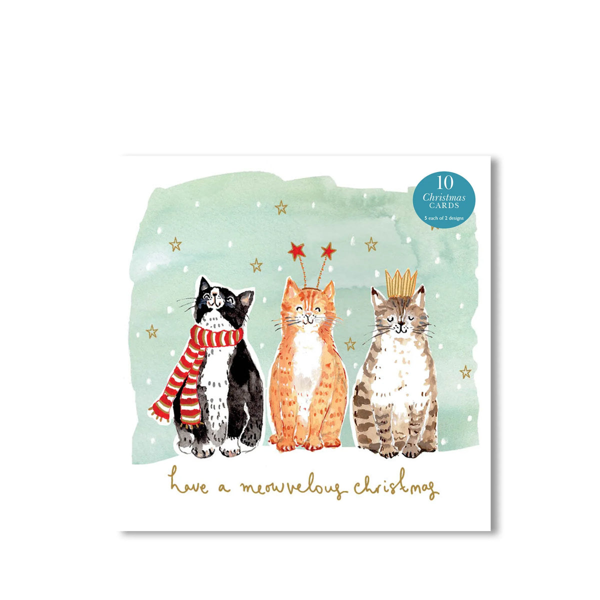 Christmas Cards Pack of 10 - Christmas Dogs &amp; Cats