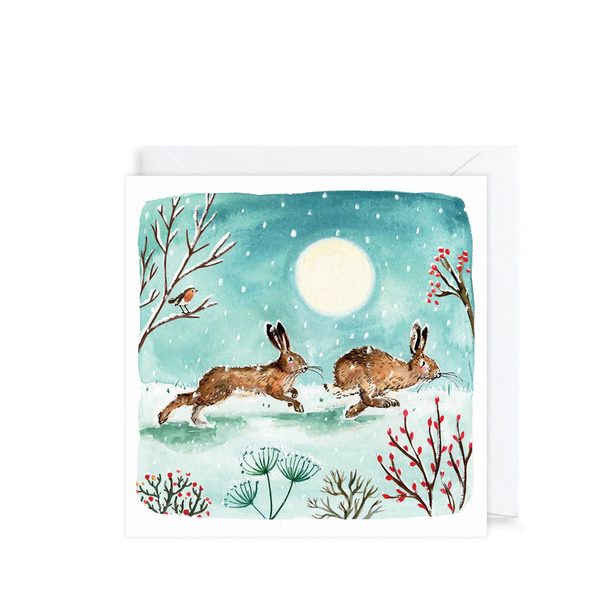 Christmas Cards Pack of 10 - Three Geese &amp; Hares