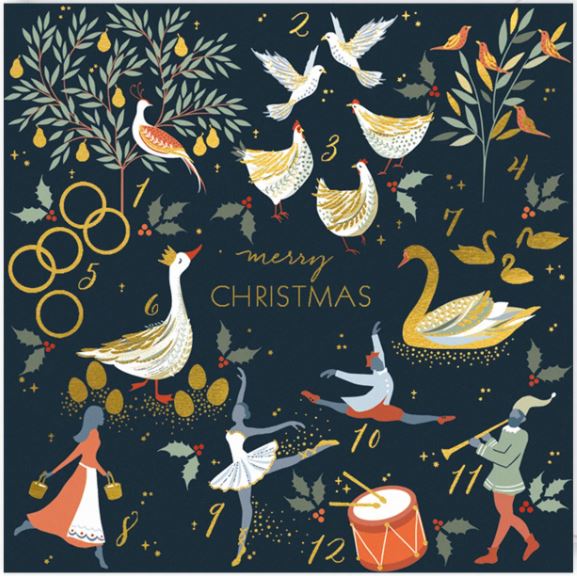 12 Days of Christmas & Geese 10 Pack Christmas Cards