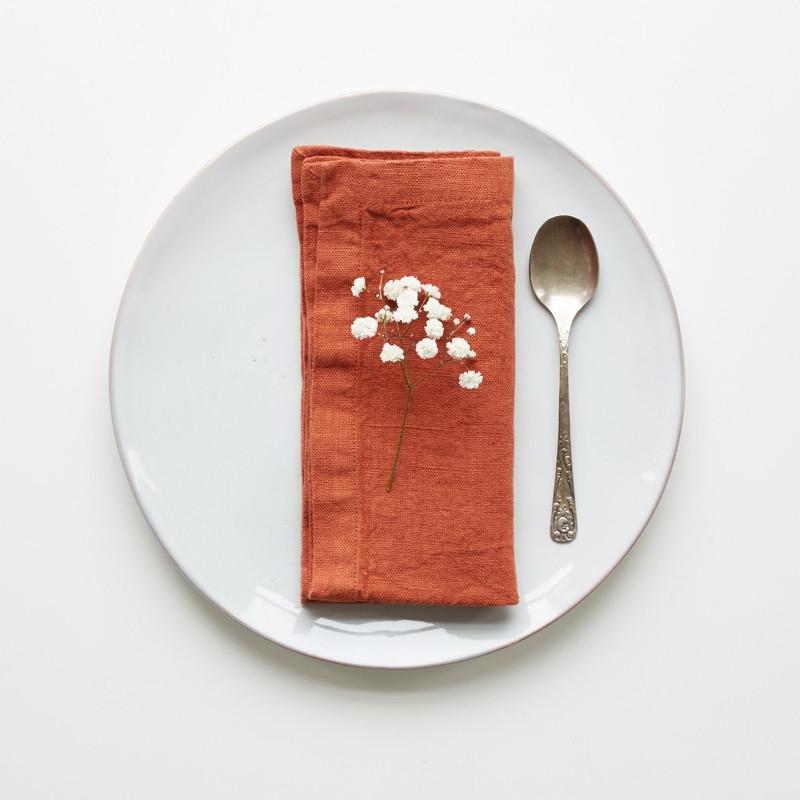 Linen Tea Towel Baked Clay