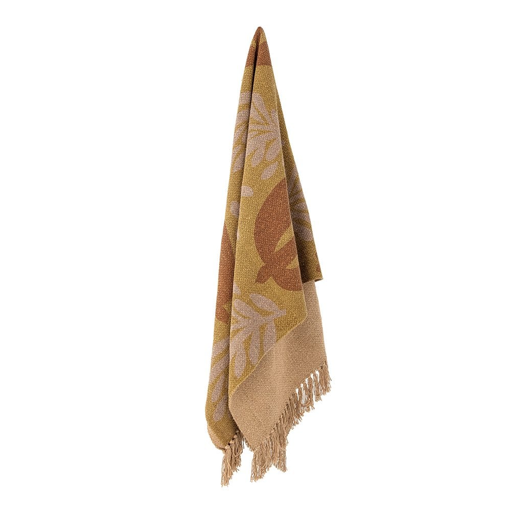 Lark Yellow Recycleld Cotton Throw