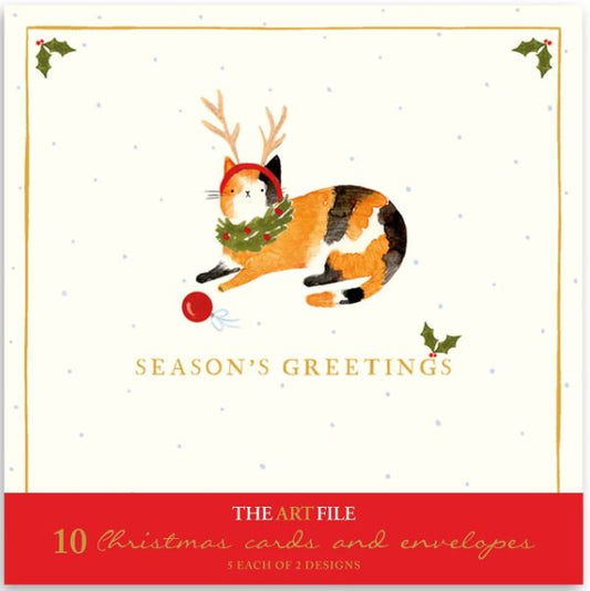 Santa Paws Cats 10 Pack Christmas Cards