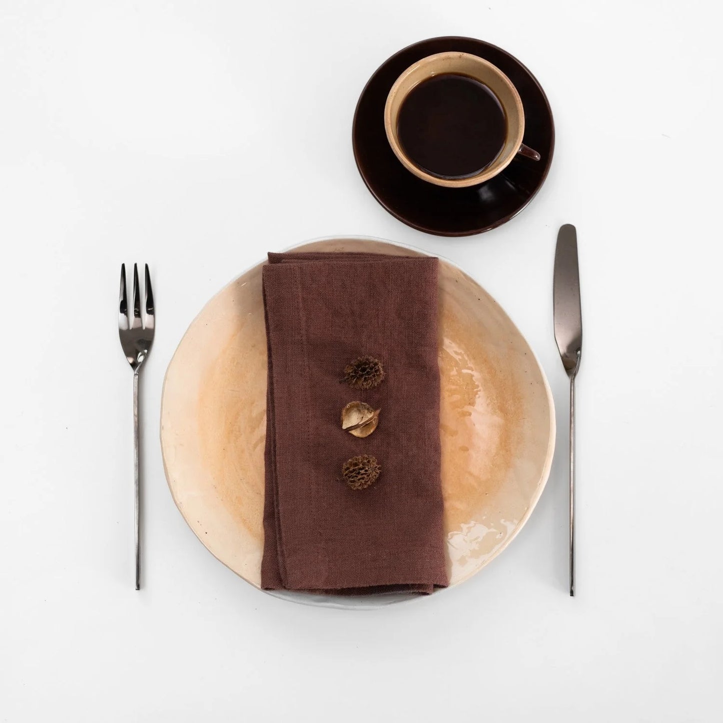 Linen Tea Towel - Chocolate