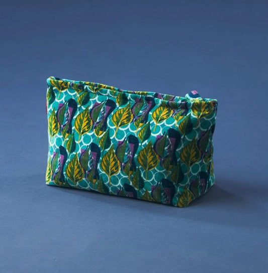 Velvet Washbag - Dotty Blue