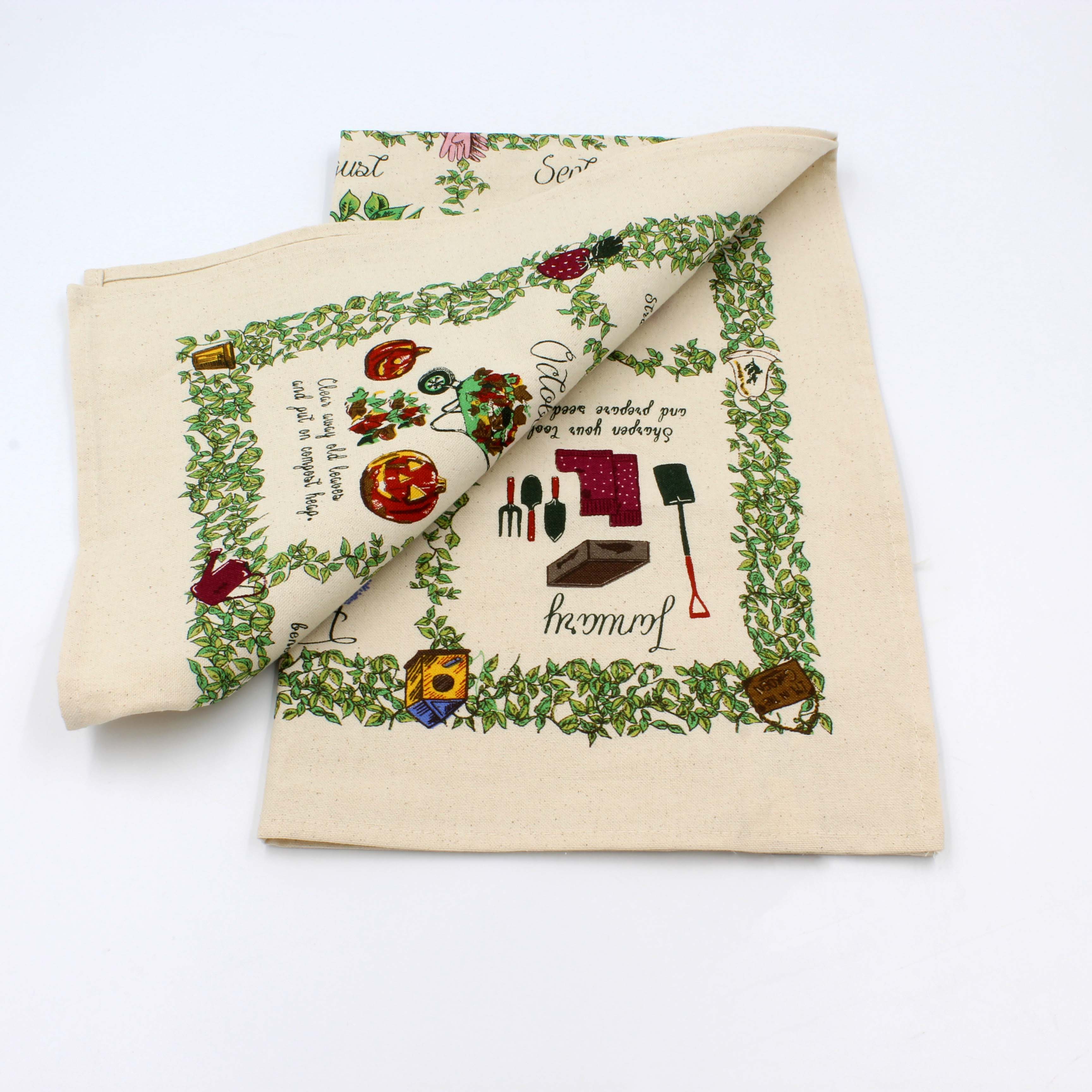 Cotton Tea Towel - Gardeners Calendar