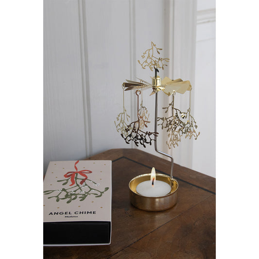 Rotary Candle Holder - Mistletoe Gold