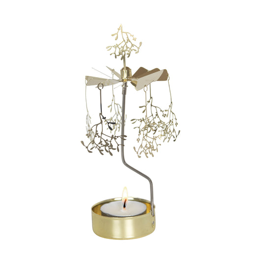 Rotary Candle Holder - Mistletoe Gold