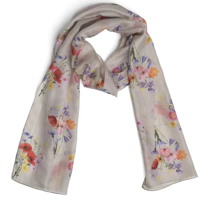 Silk Scarf - Posey Silver