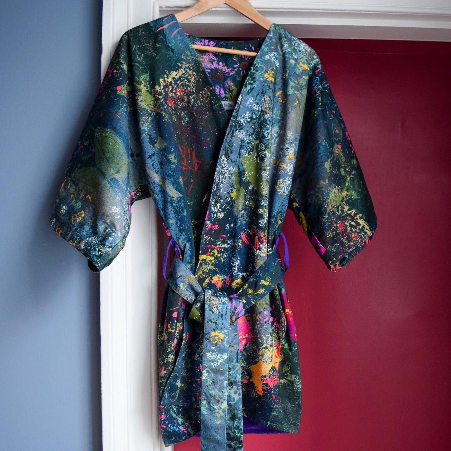 Rainfall Blooms Floral Print Kimono Jacket