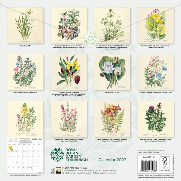 Royal Botanic Garden Edinburgh Wall Calendar 2027