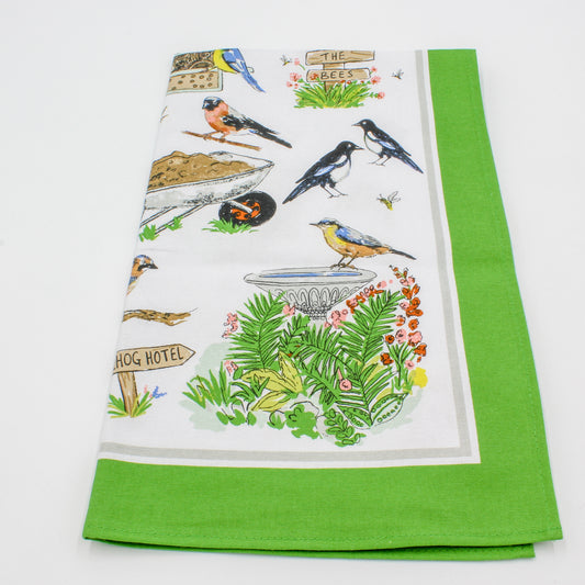 Cotton Tea Towel - Garden Birds