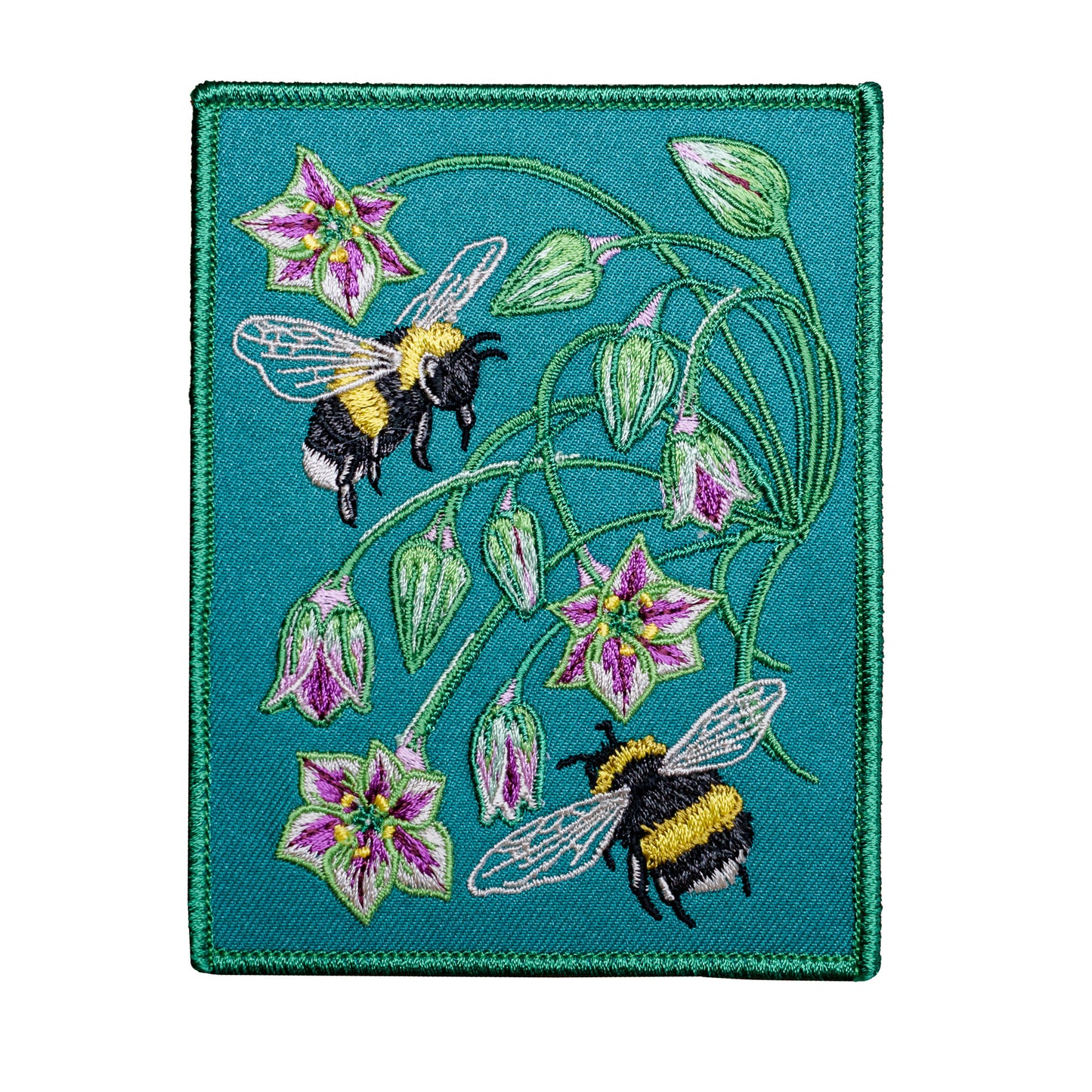'Endeavour' Bumblebee and Allium Embroidered Patch