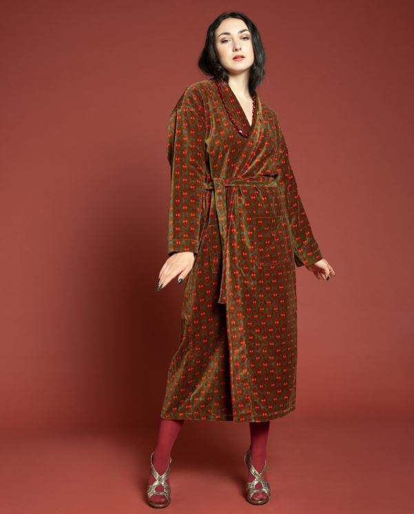 Velvet Robe - Ziggy Green Red