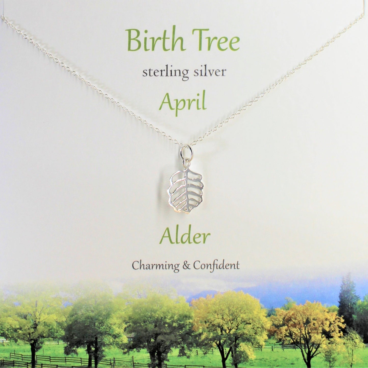 Birth Tree Pendant April - Alder