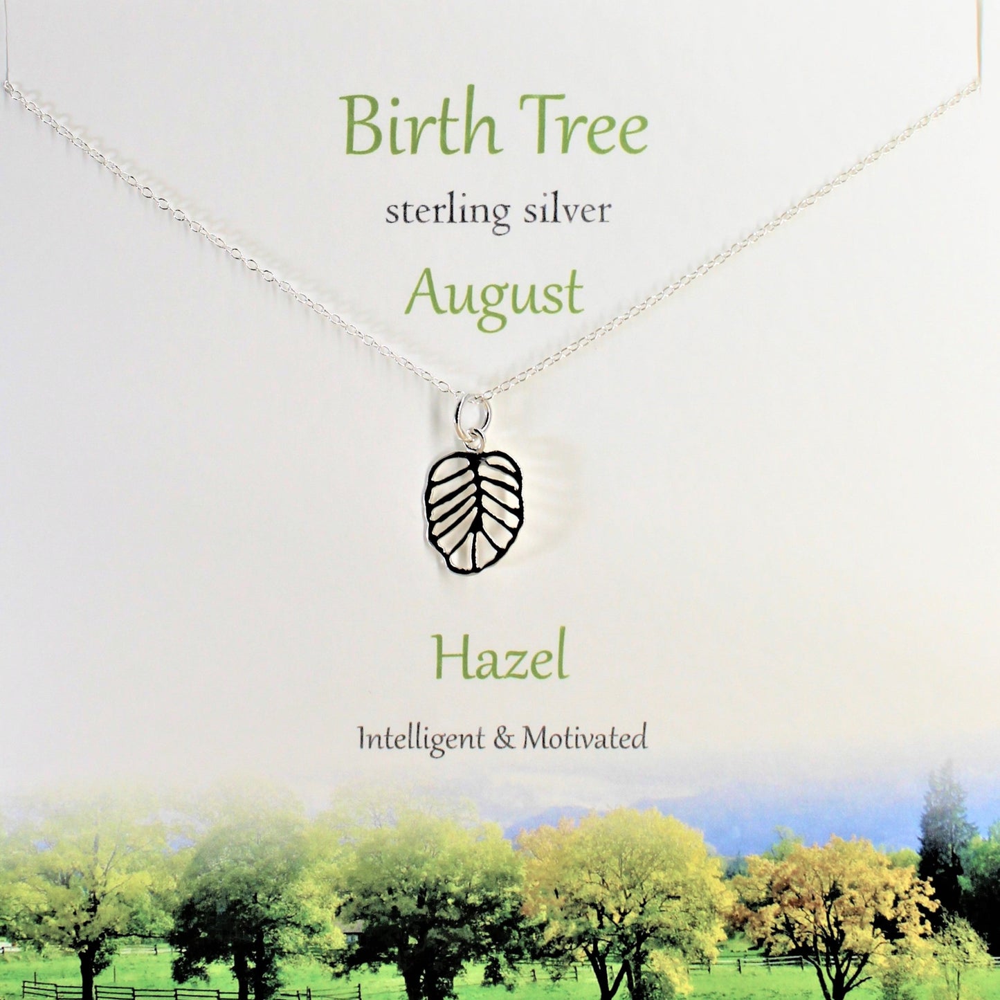 Birth Tree Pendant August - Hazel