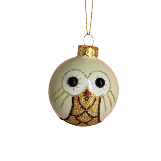 Owl Bauble - White