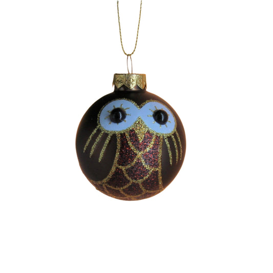 Owl Bauble - Dark Brown