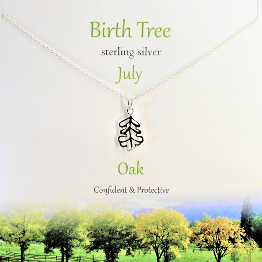 Birth Tree Pendant July - Oak