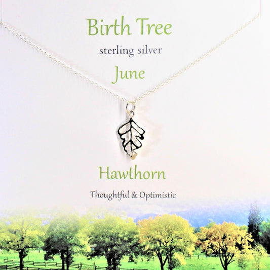 Birth Tree Pendant June - Hawthorn