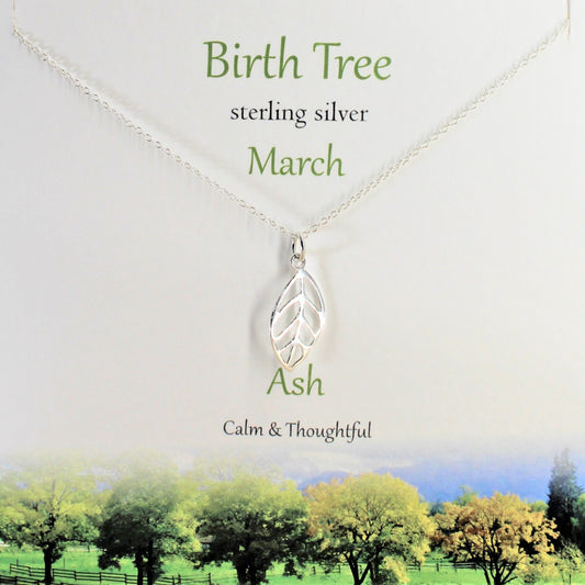 Birth Tree Pendant March - Ash
