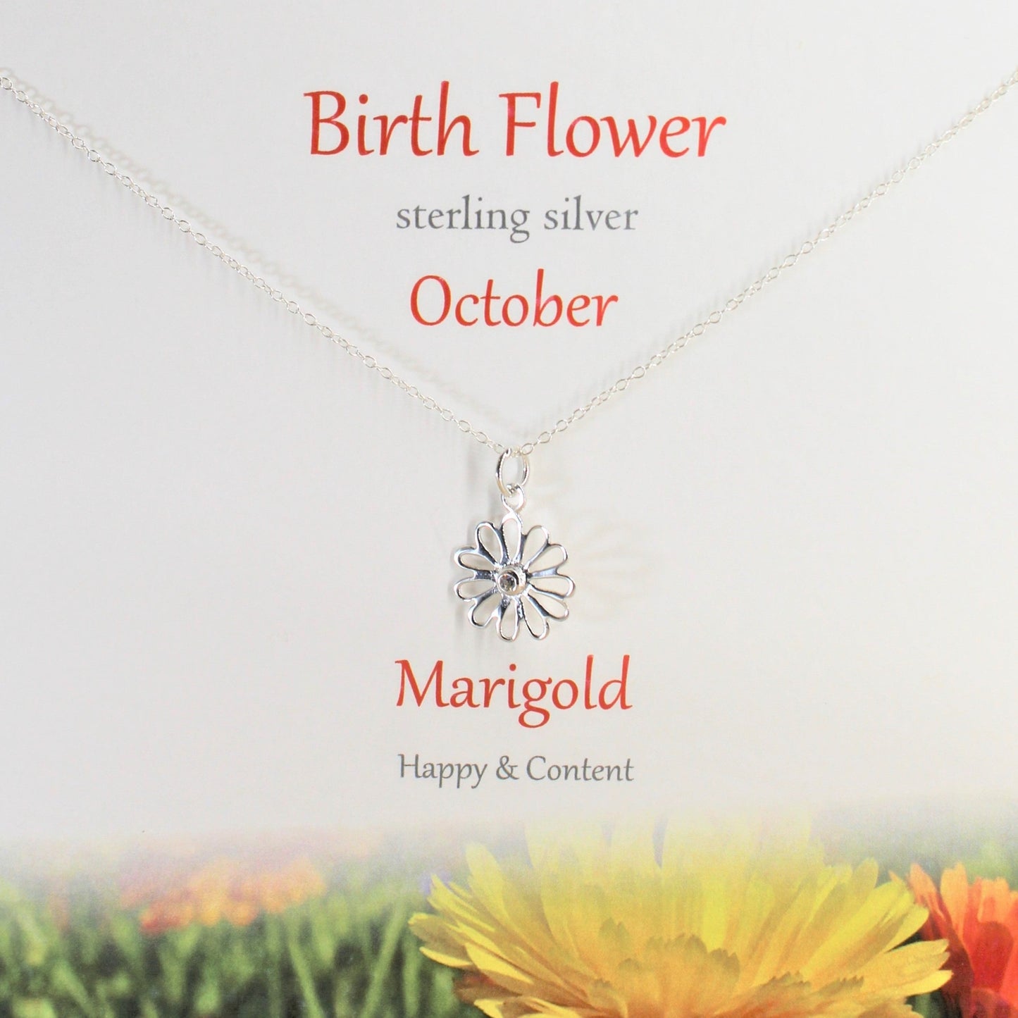 Birth Flower Pendant October - Marigold