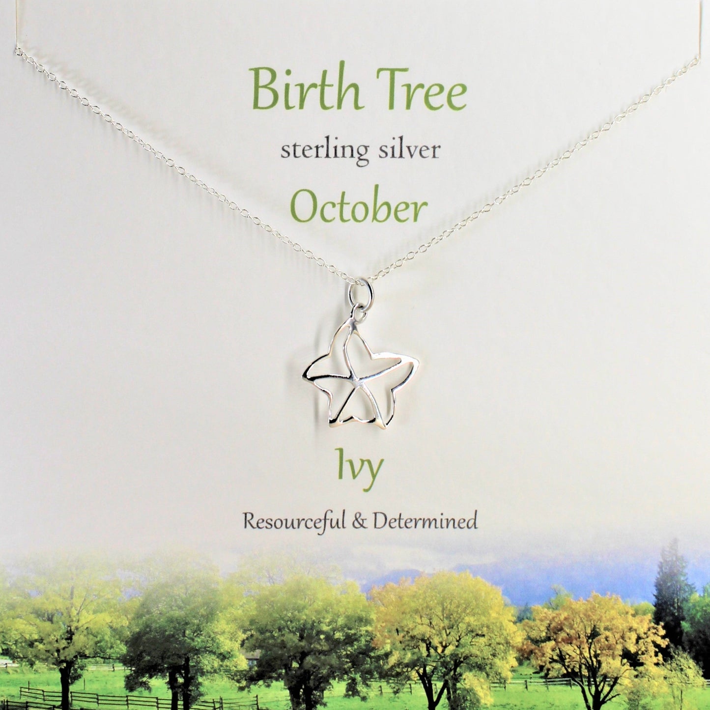 Birth Tree Pendant October - Ivy